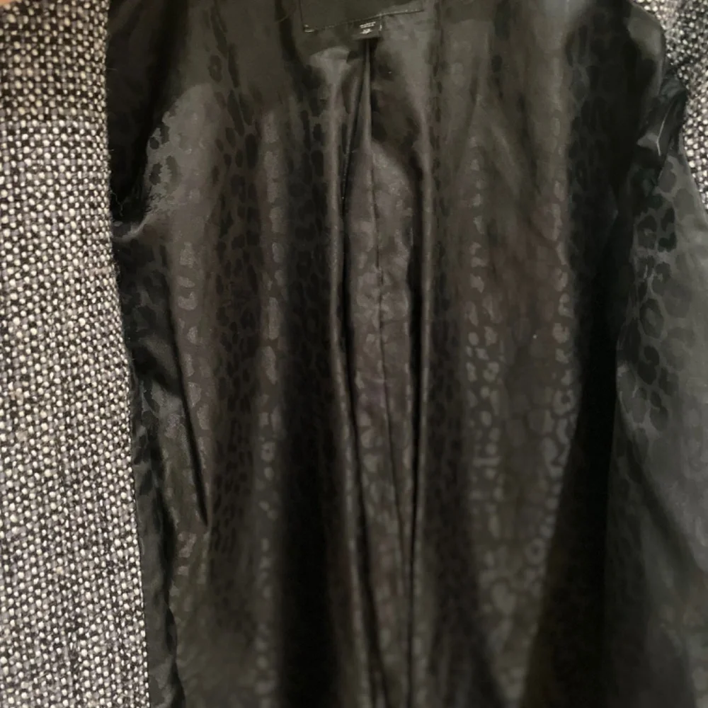 Express Tweed Cocoon Coat Blk/Wht - Picture 6 of 8